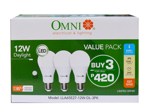OMNI LED BULB 12W DL 3 VALUE PACK
