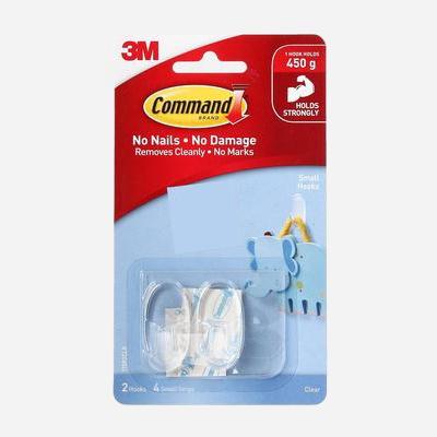 Command Mini Clear Hooks (2's)