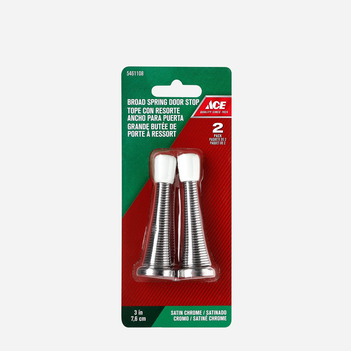 ACE 2-Pack Spring Door Stop Set Satin Chrome