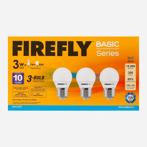 Firefly 3-Piece LED Bulb Value Pack 3W – Daylight