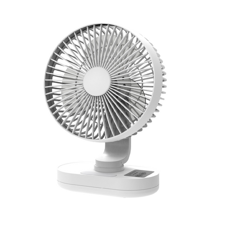 Akari Rechargeable LED Fan with Light ARF-8008" White