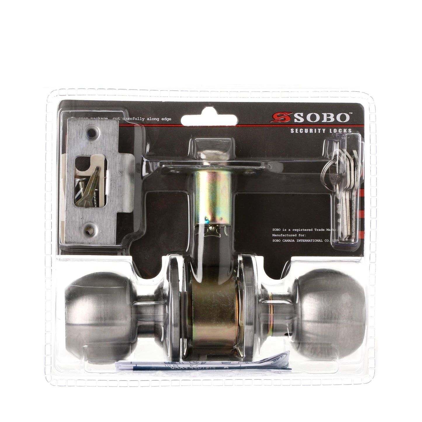 SOBO Stainless Steel Entrance Doorknob Lock Set