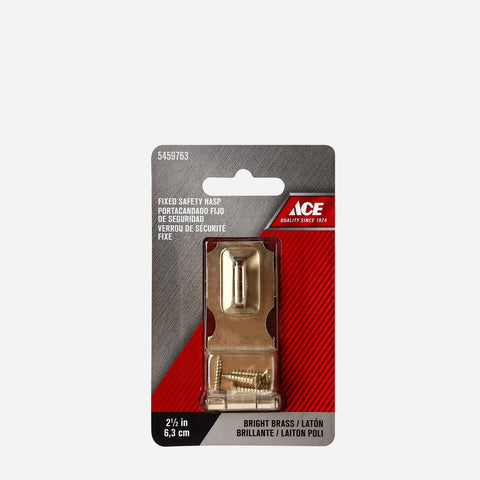 Ace Fixed Safety Hasp 2.5in. Bright Brass