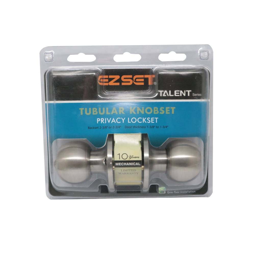 EZ-set Tubular Satin Stainless Steel Knobset