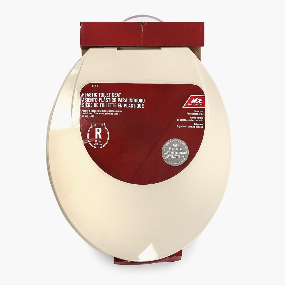 ACE Round 17" Bone Plastic Toilet Seat Cover