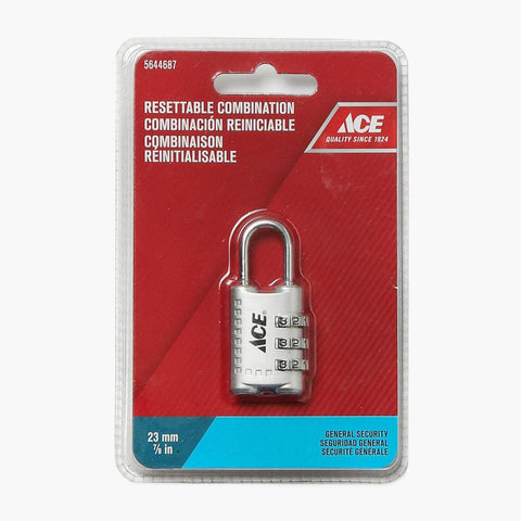 Ace 23mm 3-Dial Luggage Lock (Silver)