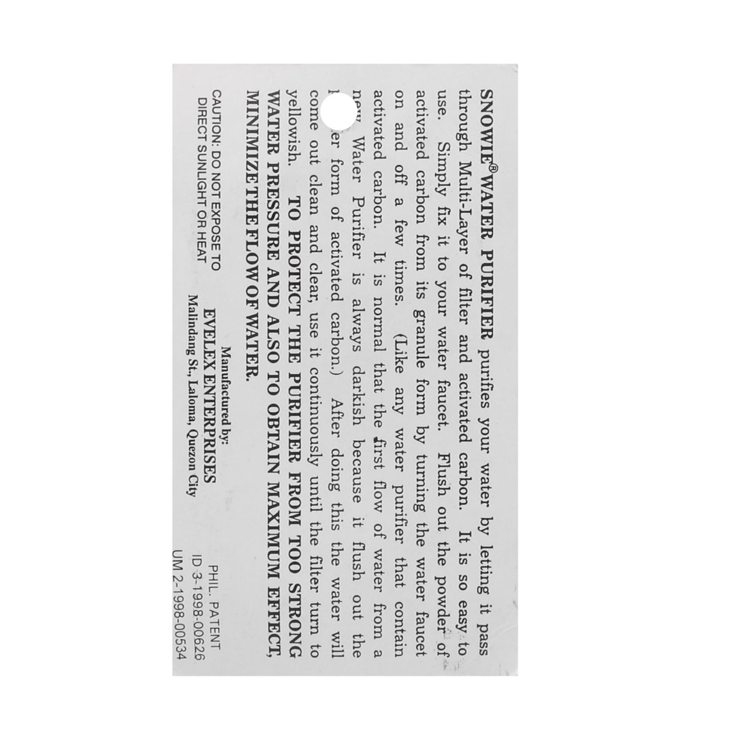 Snowie Water Purifier w/ Hose Bibb