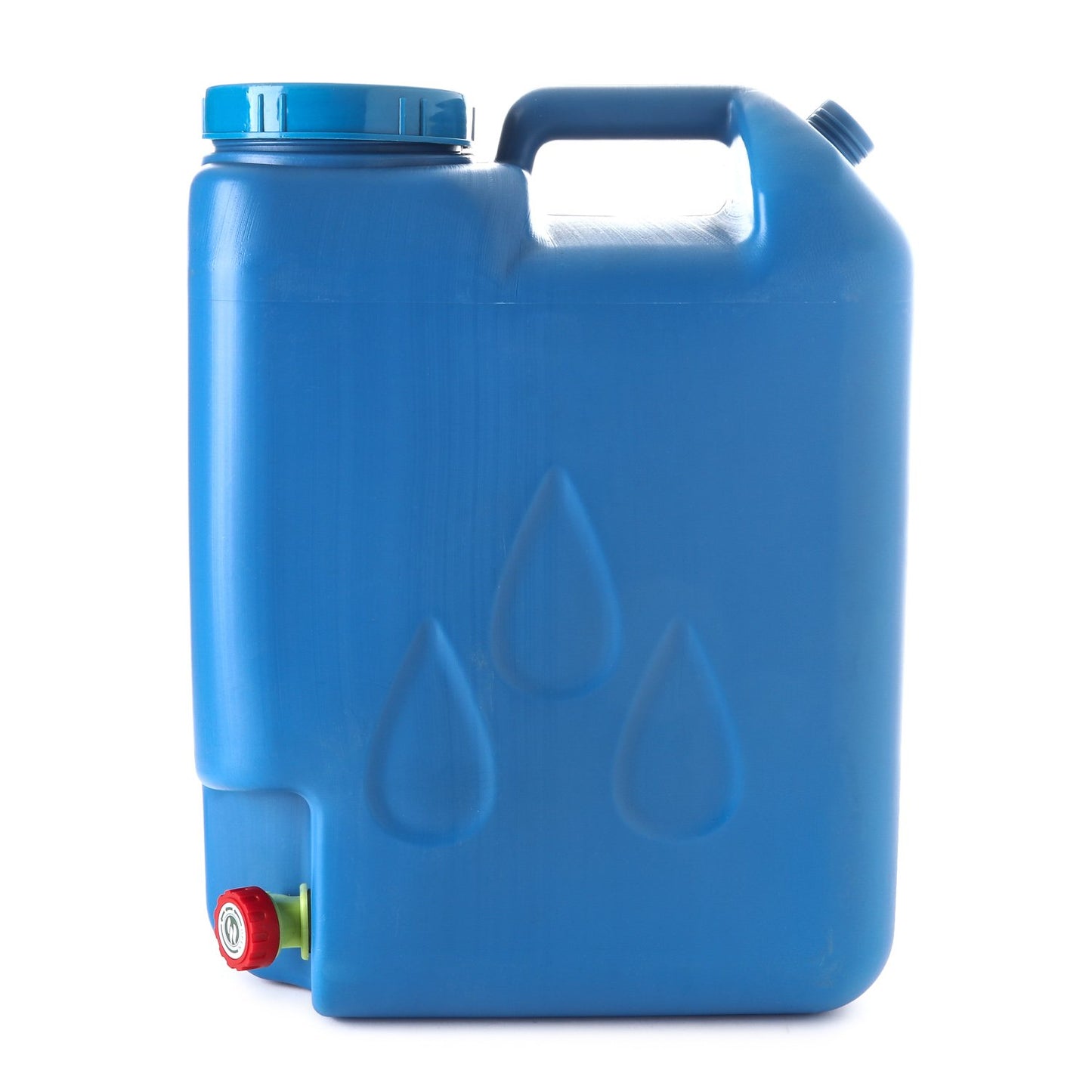 Generic Slim Rect Water Container 5Gal w/ Faucet Blue 1/4