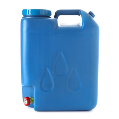 Generic Slim Rect Water Container 5Gal w/ Faucet Blue 1/4