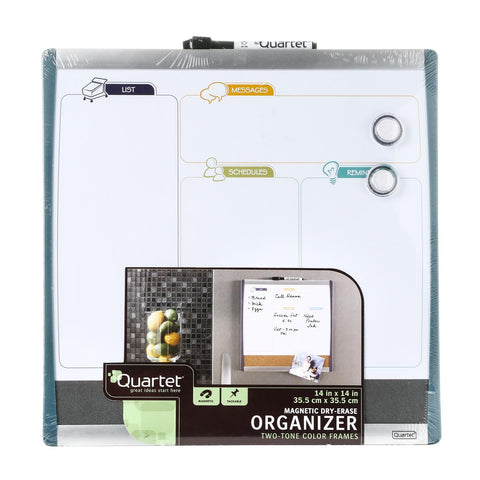 Quartet Magnetic Dry-Erase Organizer Board 14x14in.