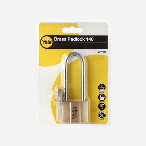 Yale 40mm Solid Brass Padlock with Keys