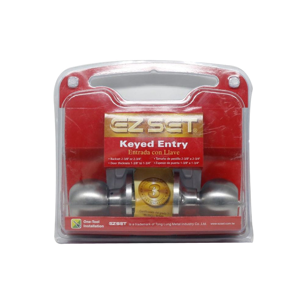 EZ-set Knobset Cylindrical Satin