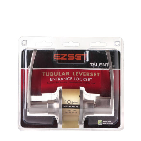 EZ-set Tubular Lever Door Lock Set Satin Nickel EZTLTH00SN