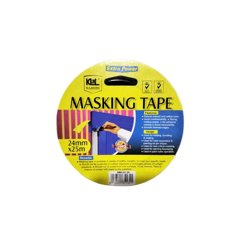 KL & Ling 24mm x 25m Masking Tape (Natural)