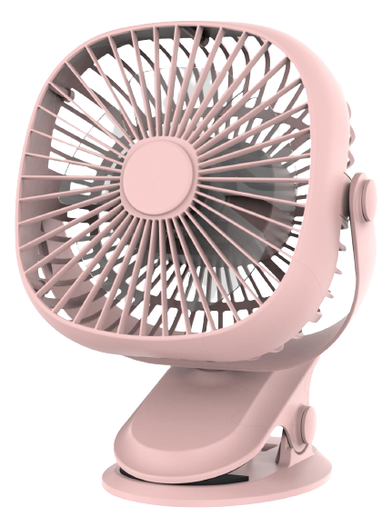 Akari Rechargeable Clip Fan with LED Power- Pink