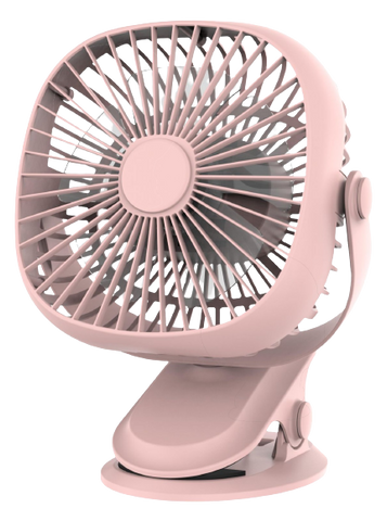 Akari Rechargeable Clip Fan with LED Power- Pink