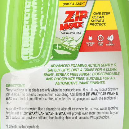 Turtle Wax Zip Wax Car Wash and Wax 2L