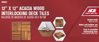 ACE 6-Pc Wooden Deck Tiles (12-Slats)