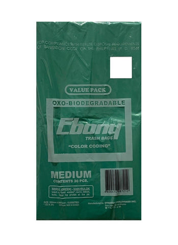 Ebony Green Medium Trash Bag (30's)