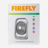 Firefly FEL-654 7" Rechargeable Fan with Night Light