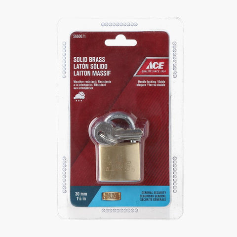 Ace Solid Brass Padlock 30mm