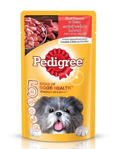 Pedigree Dog Food Beef Chunks 130g Pouch