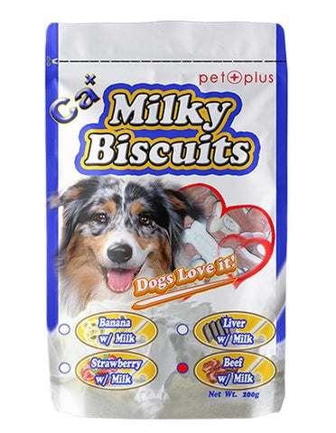 Pet Plus Milky Biscuits Beef with Milk 200g
