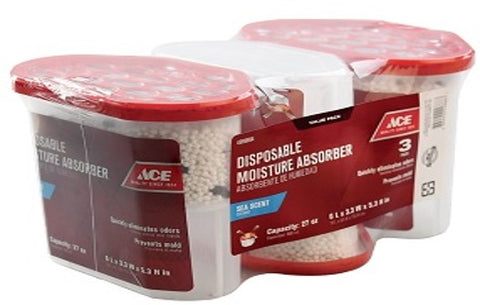 Ace 3-Pack Moisture Absorbers 800ml (Sea Fragrance)