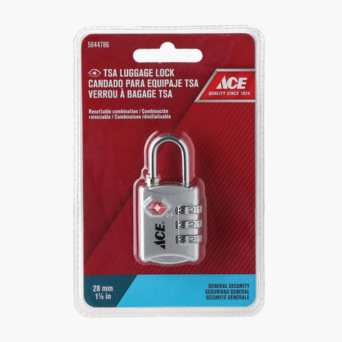 Ace Luggage Lock 3-Dial 28mm (Silver)