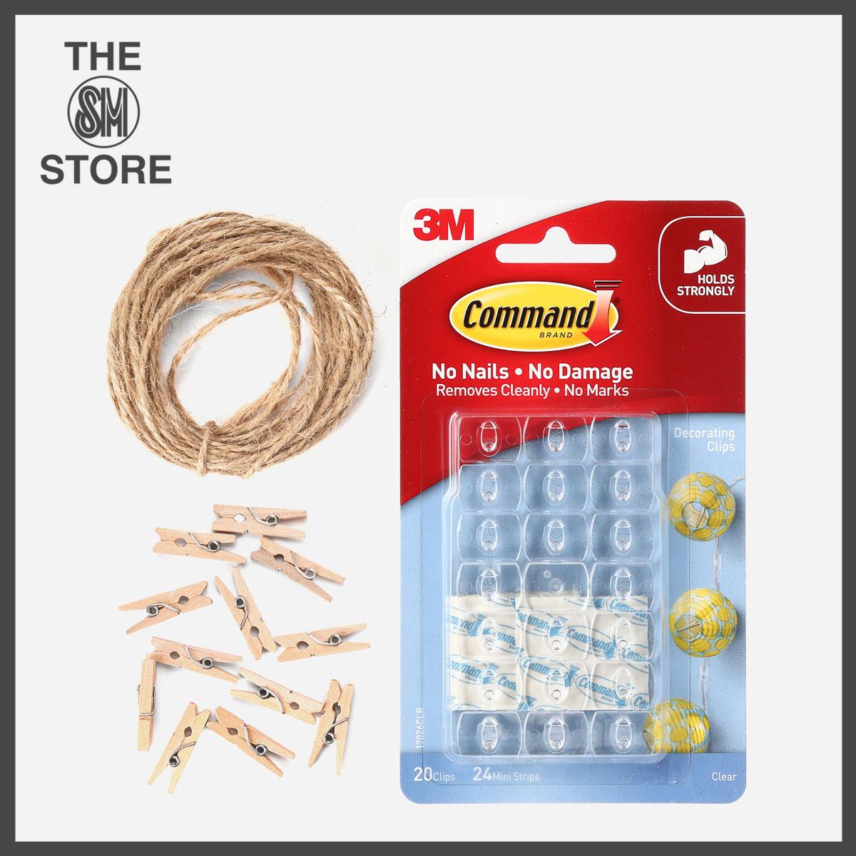3M Command 20-Pack Clear Mini Hook and Clip Rope