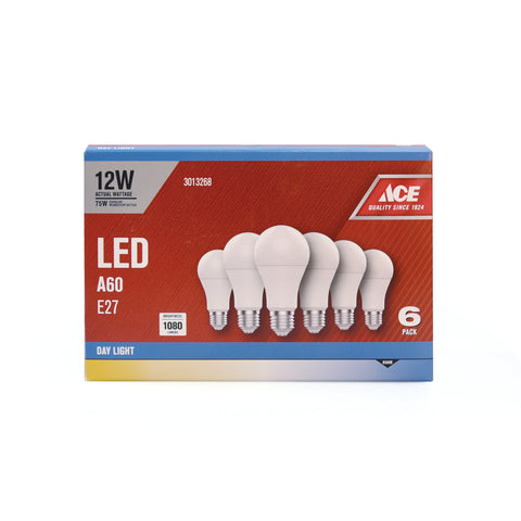 Ace LED Bulb A60 12W E27 6500K Daylight 6-Pack