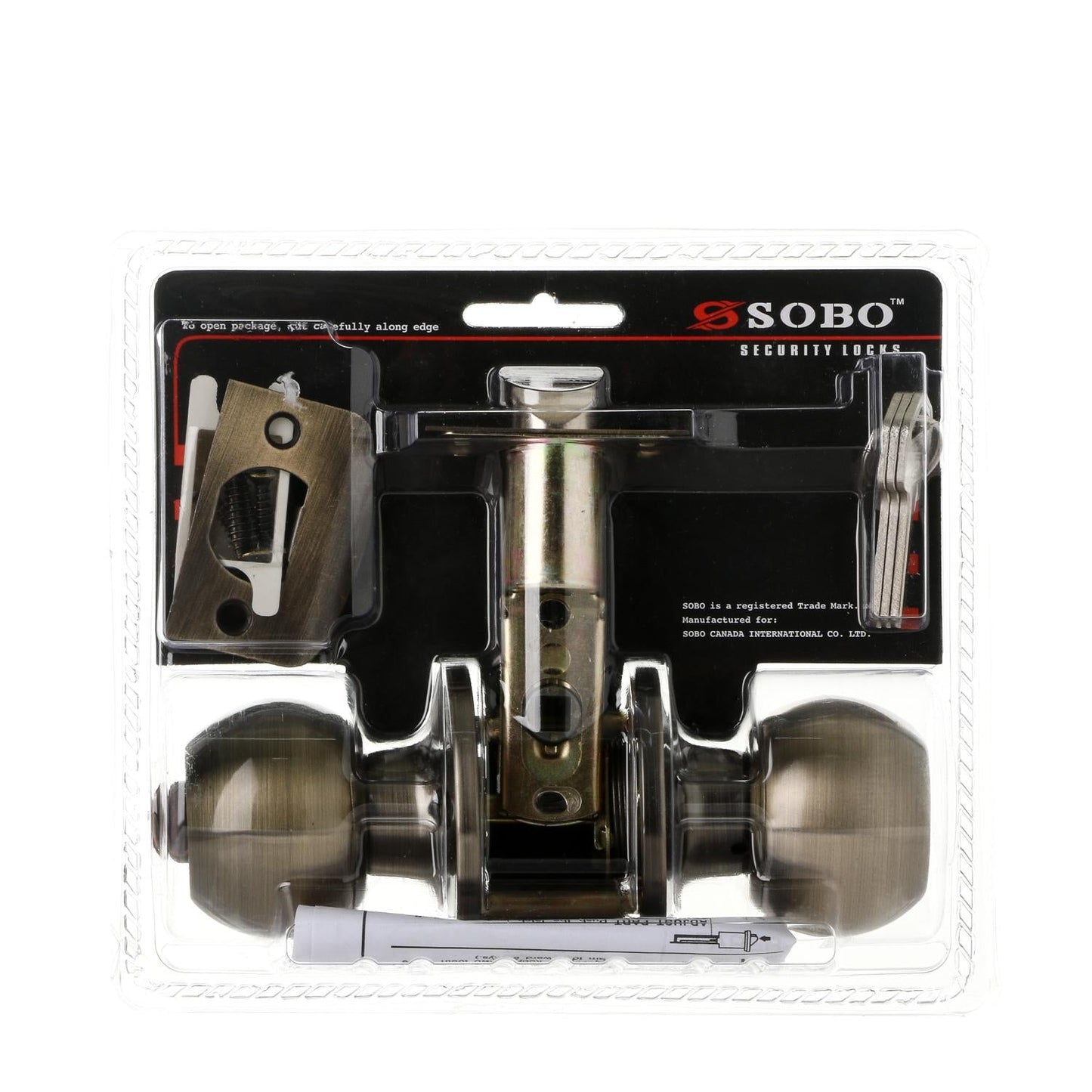 SOBO Antique Brass Entrance Doorknob Lock Set