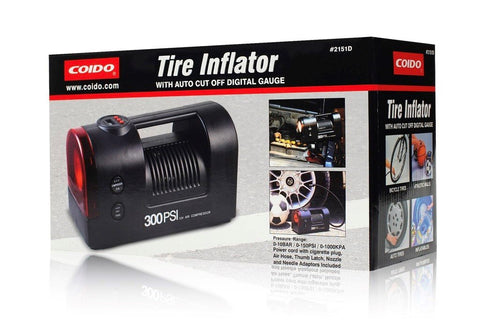 COIDO Tire Inflator W/ Light 300Psi 12V #2151D