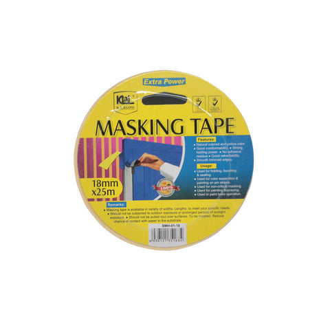 KL & Ling 18mm x 25m Masking Tape (Natural Color)