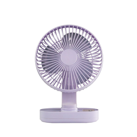 Akari Rechargeable LED Fan with Light ARF-8008" Purple