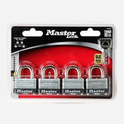 Master 4-Pack Padlock (Same Key Opens 4 Locks)