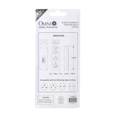 Omni 3-Gang Surface Convenience Outlet with Ground WSG-003-PK