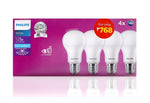 Philips LED Bulb 13W/12W Daylight 4 Value Pack A60