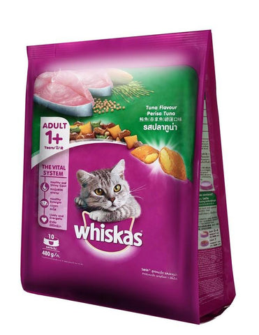 Whiskas Adult 1+ Dry Cat Food 480g - Tuna Flavor