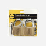 Yale 50mm Brass Padlock w/ 3 Keys (2-Pack)